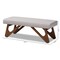 Baxton Studio Rika Beige Upholstered Walnut Brown Finished Boomerang Bench 158-9778 - alternate 8